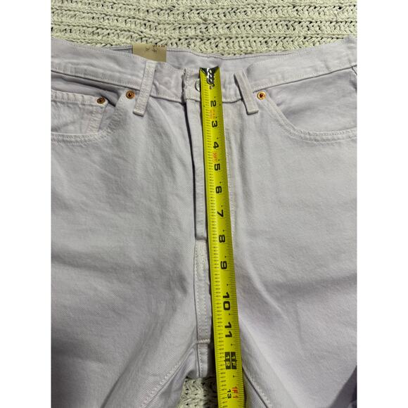 NWT Levis 501 Crop Jeans Womens 29 x26 Light Lilac Purple Raw Hem Straight Leg - Picture 4 of 14